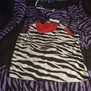 NWT Reversible top size 2x zebra print/pink